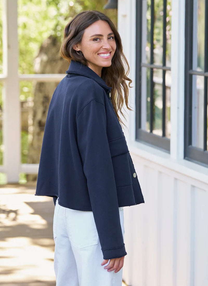Rowan Cropped Sweatshirt Utility Jacket
