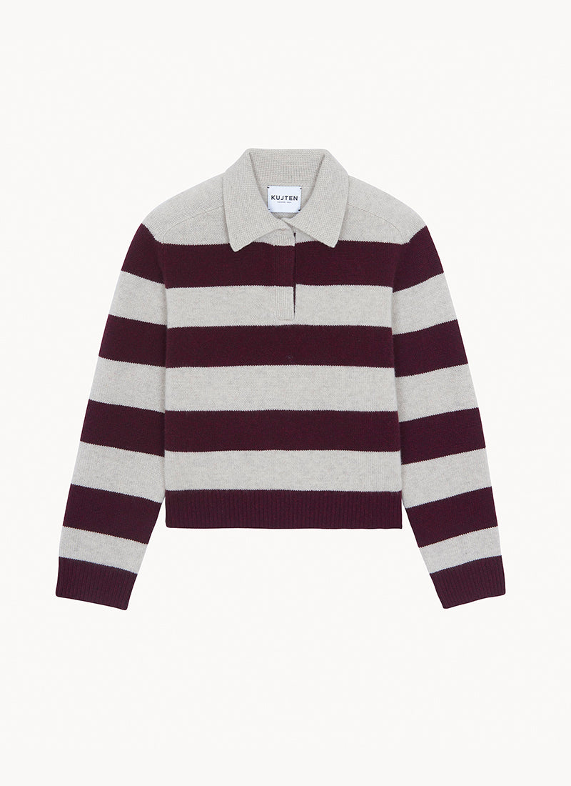 Royce Stripe Cashmere Polo Sweater