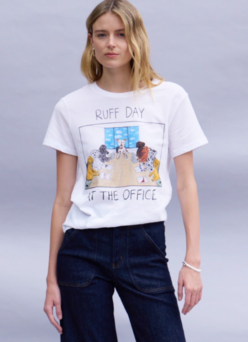Unfortunate Portrait Ruff Day At the Office Crewneck T-Shirt