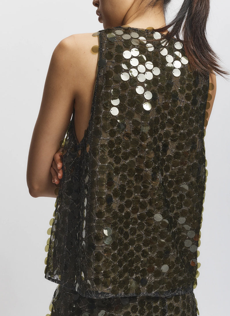 Sol Mesh Sequin Top
