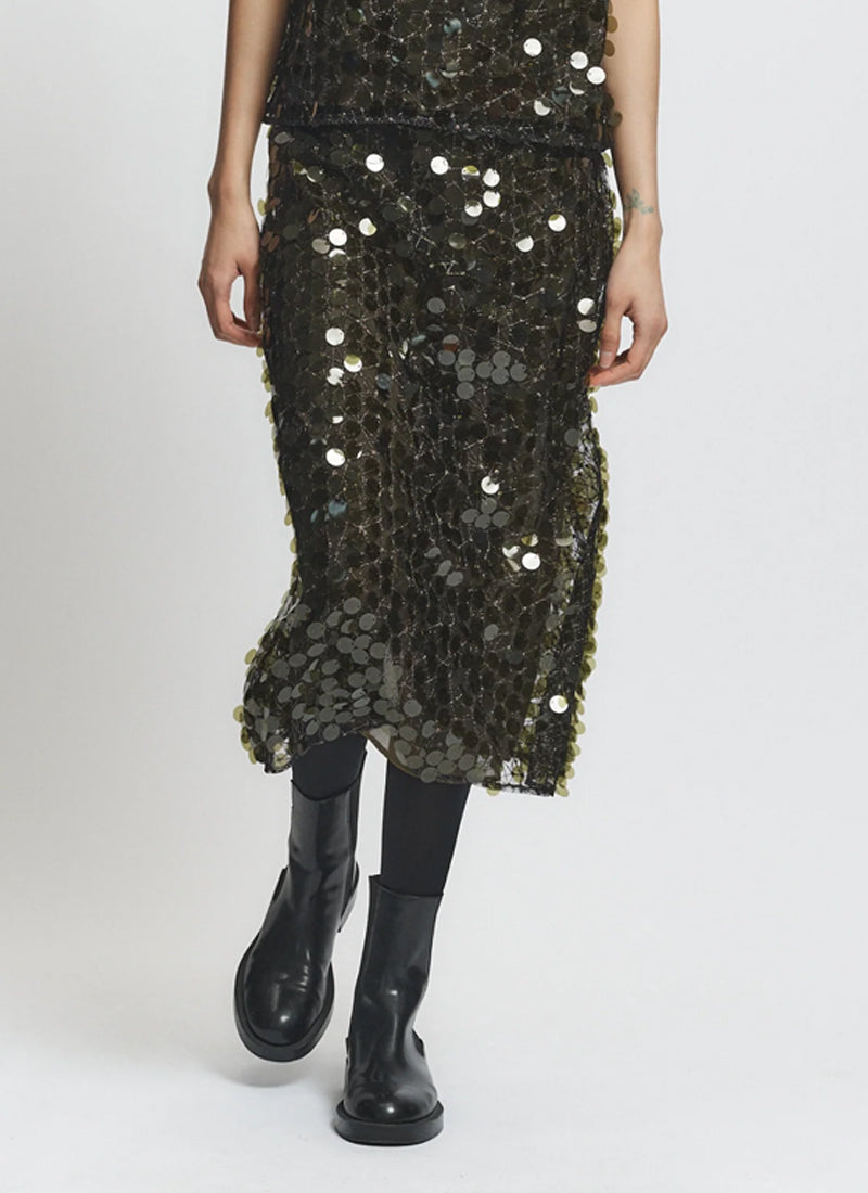 Zyon Mesh Sequin Skirt by SAINTART at Andrews
