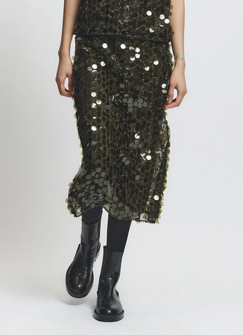 Zyon Mesh Sequin Skirt by SAINTART at Andrews