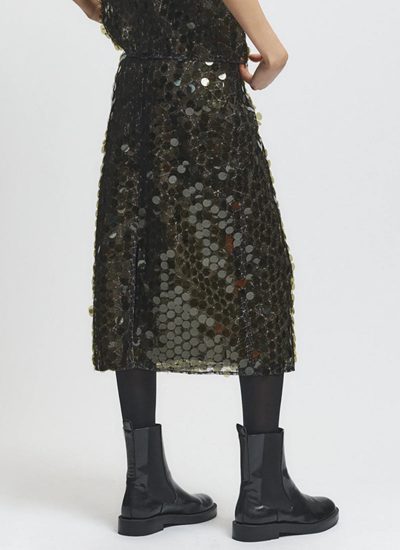 Zyon Mesh Sequin Skirt by SAINTART at Andrews