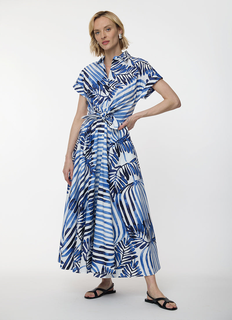 Sara Roka Drareen Tied Waist Shirt Dress