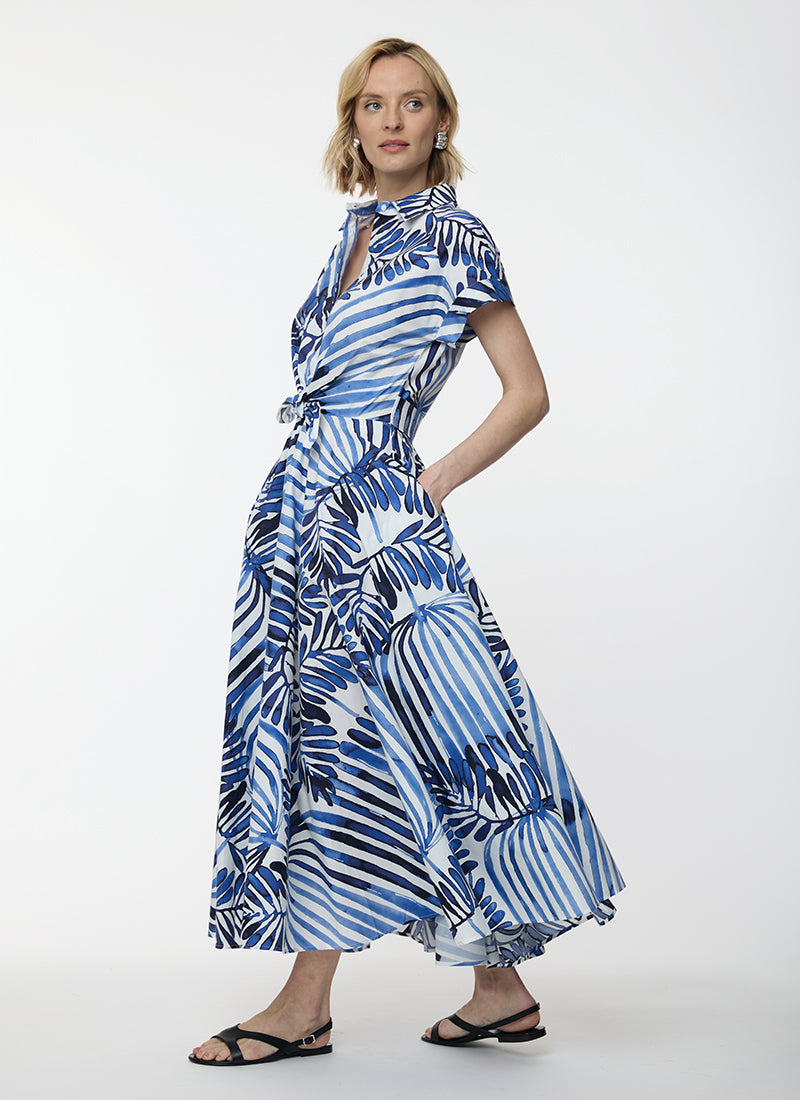 Sara Roka Drareen Tied Waist Shirt Dress