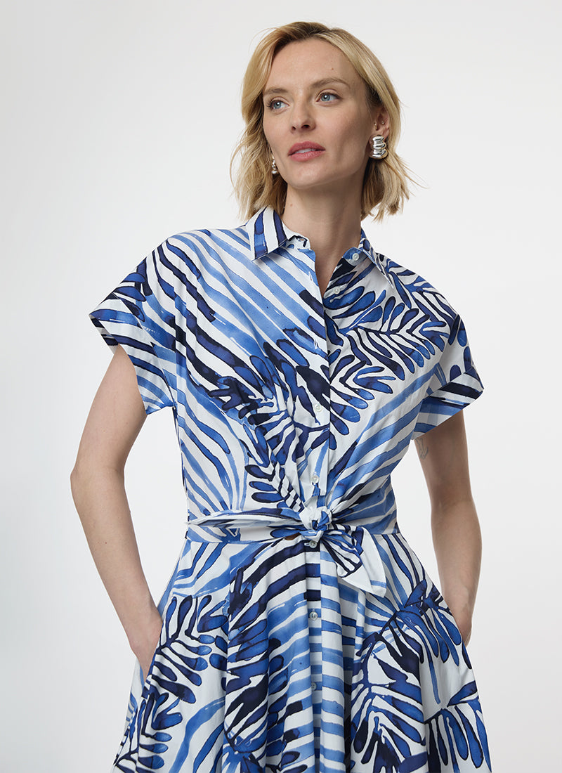Drareen Tied Waist Shirt Dress by Sara Roka | Andrews