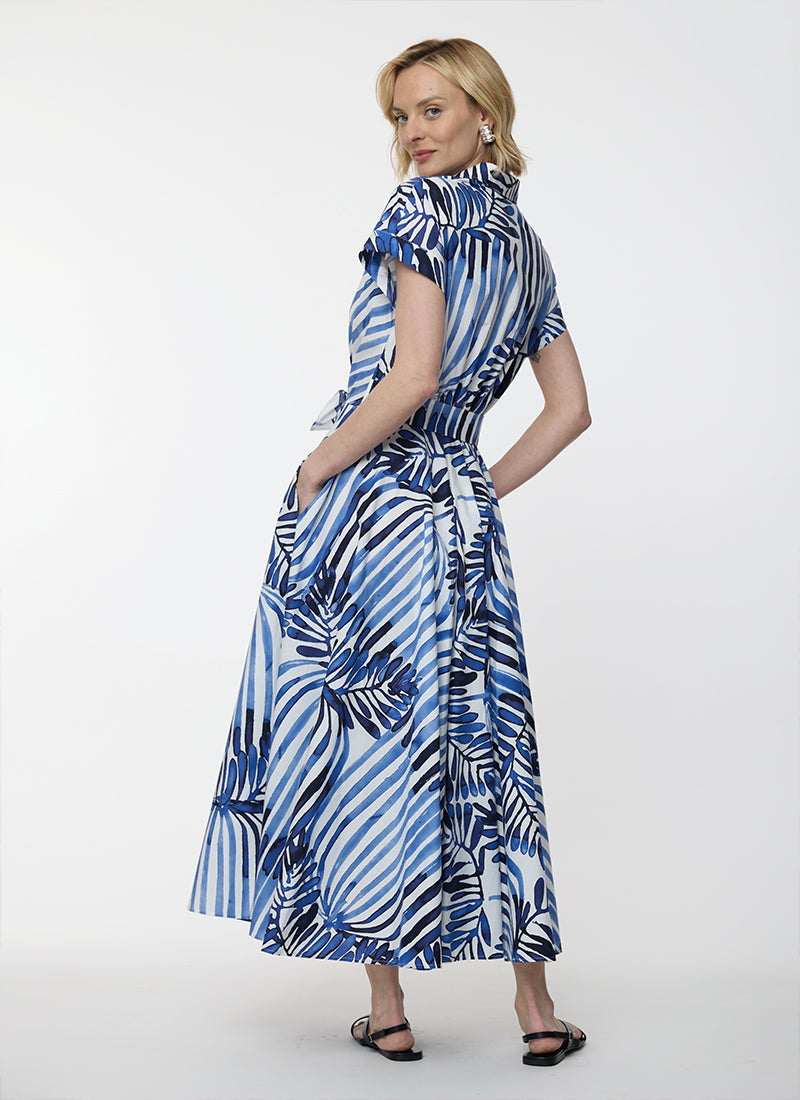 Sara Roka Drareen Tied Waist Shirt Dress