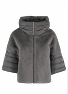 Herno Satin Short Sleeve Faux Fur Jacket