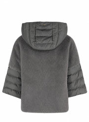 Herno Satin Short Sleeve Faux Fur Jacket