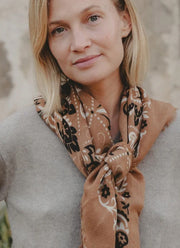 MAISON LECOMTE FLAMENT Bandana Cashmere Scarf