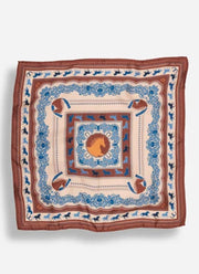 MAISON LECOMTE FLAMENT Equestrian Silk Scarf