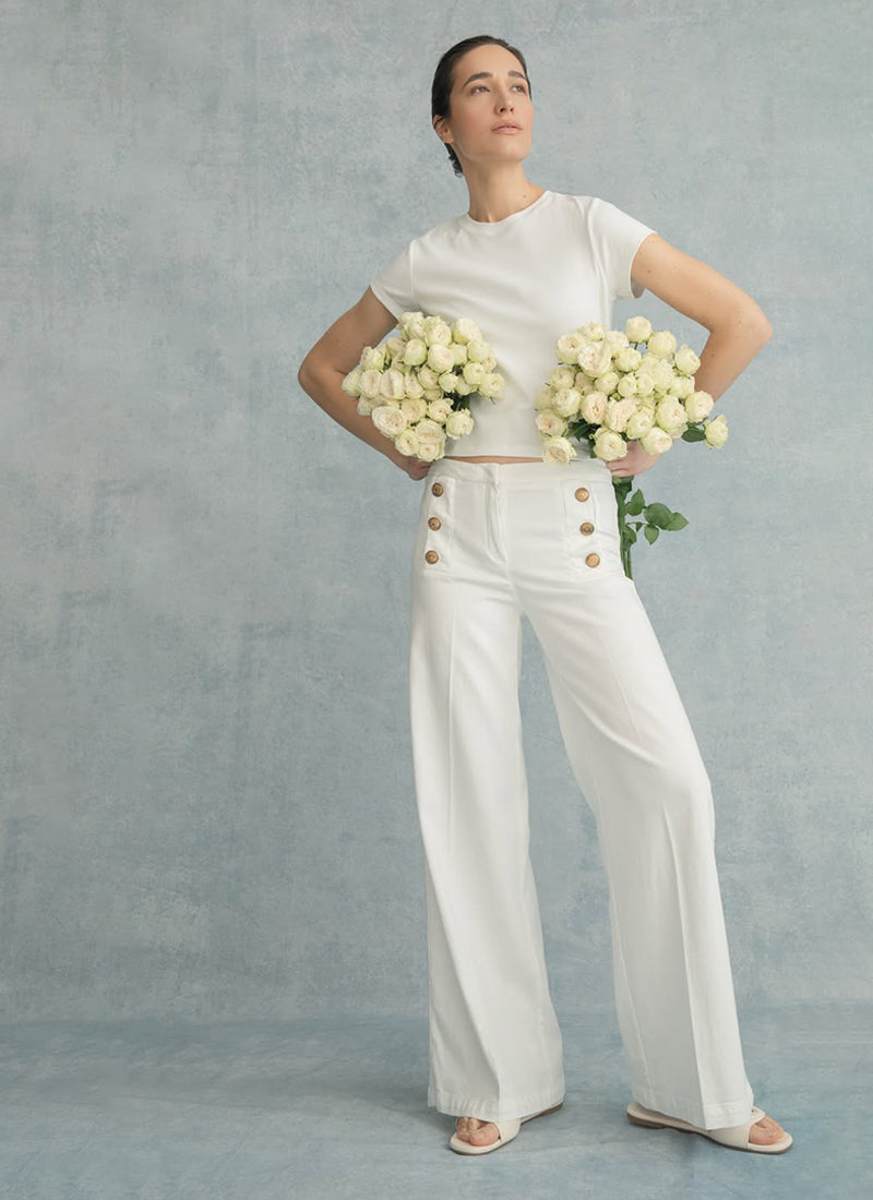 Seductive Bridget Sailor Button Denim Pant