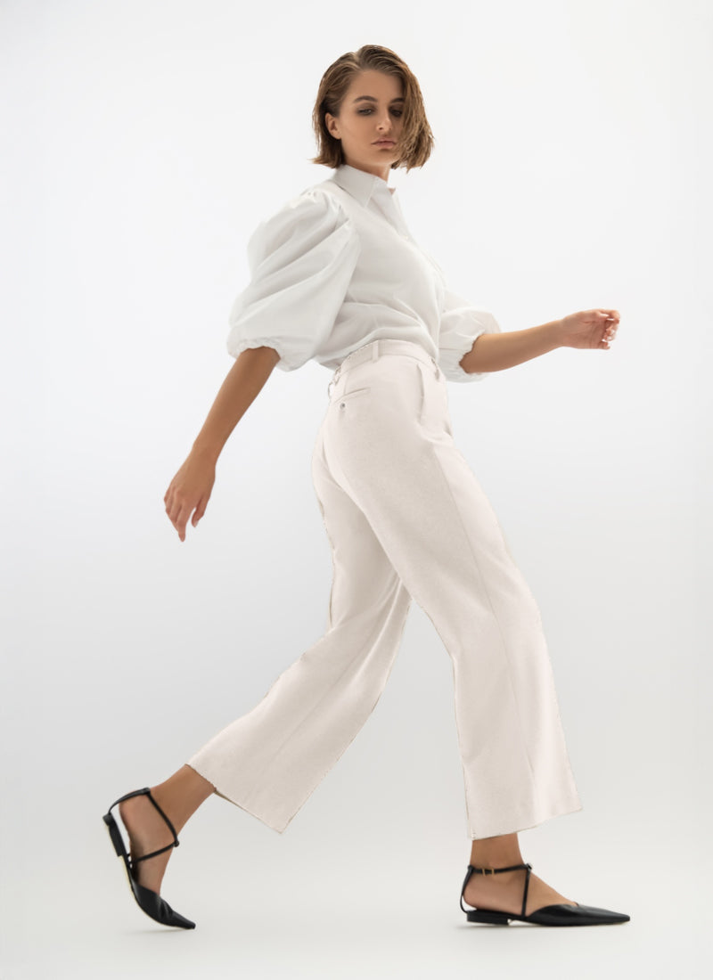 Seductive Domenica Linen Cropped Pant