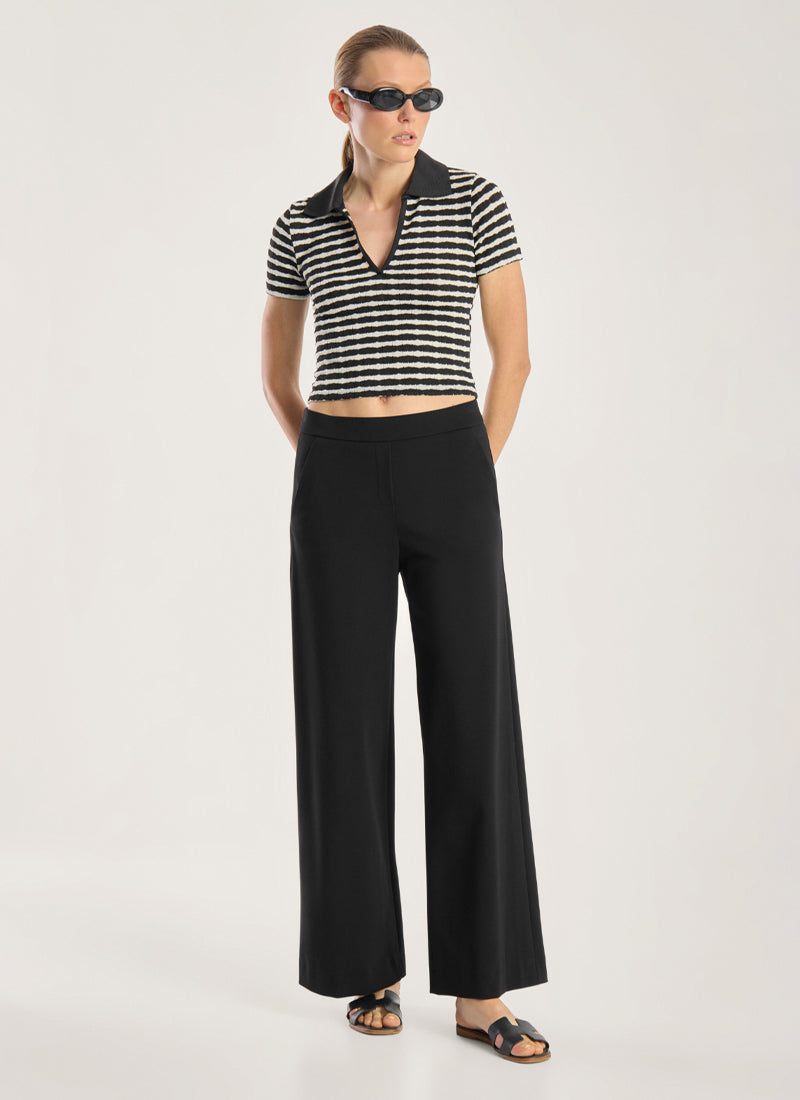 Seductive Nanley Jersey Wide Leg Pul Blk