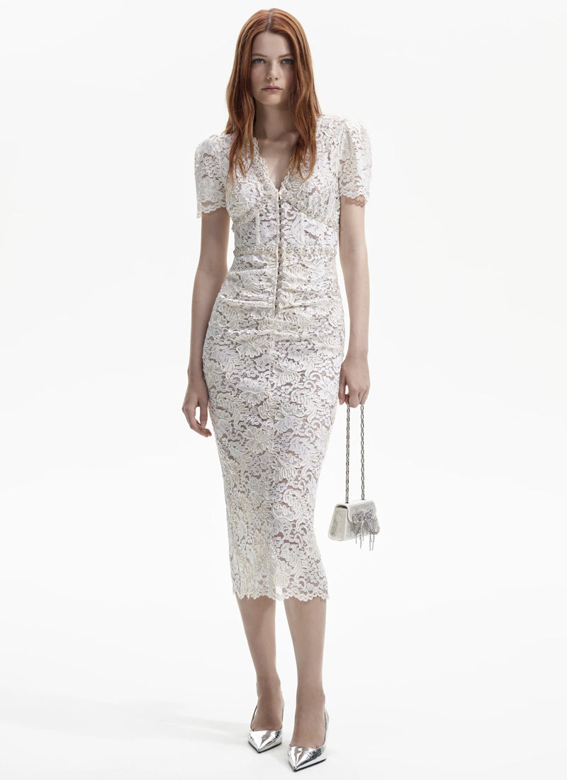 Self-Portrait Cord Lace Midi Dress