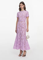 self-portrait Lilac Lace Midi Dress