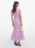self-portrait Lilac Lace Midi Dress