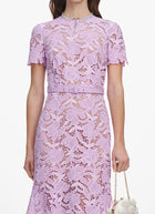 self-portrait Lilac Lace Midi Dress