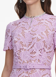 self-portrait Lilac Lace Midi Dress