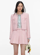 self-portrait Pink Boucle Jacket