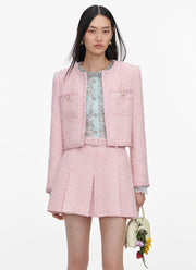 self-portrait Pink Boucle Jacket