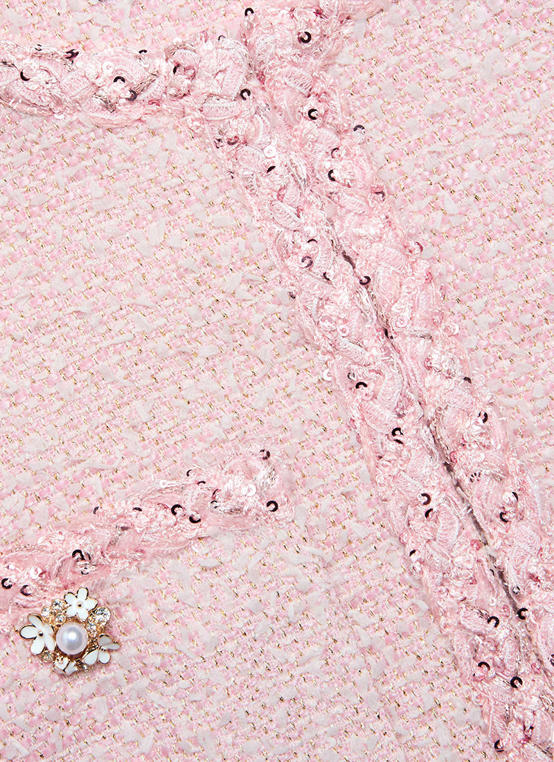 Pink Boucle Jacket by Self Portrait