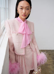 self-portrait Pink Boucle Jacket