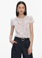 self-portrait White Tulle Lace Top
