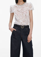 self-portrait White Tulle Lace Top