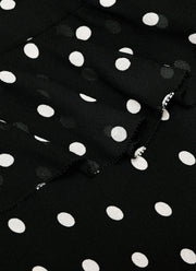 Self Portrait Black Polka Dot Georgette Maxi Dress