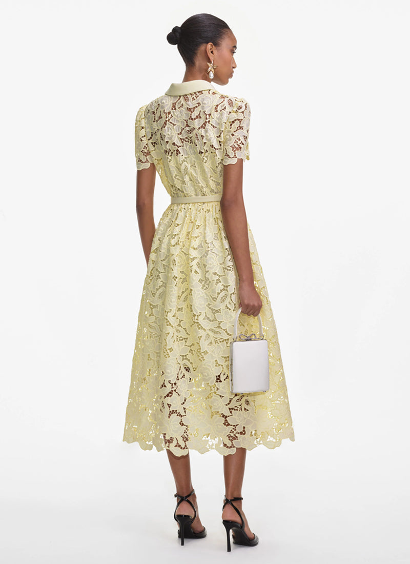 Self Portrait Lace Midi Shirt Dress