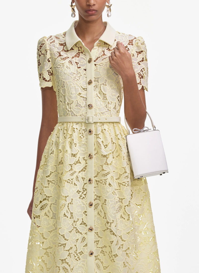 Self Portrait Lace Midi Shirt Dress