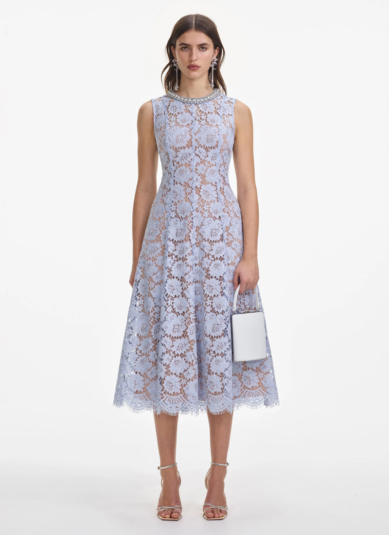  Fine Lace Pearl Midi Dress Self Portrait Andrews 