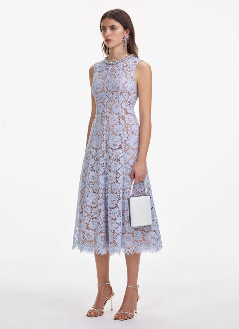  Fine Lace Pearl Midi Dress Self Portrait Andrews 