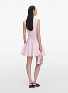 Self Portrait Pink Pointelle Diamante Knit Mini Dress
