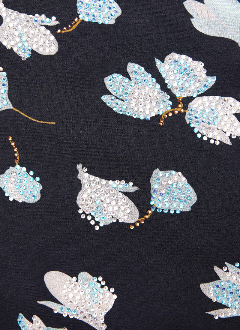 Self Portrait Floral Rhinestone Midi Dress