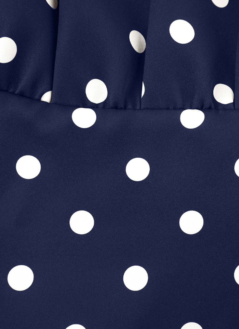 Self Portrait Polka Dot Satin Midi Dress