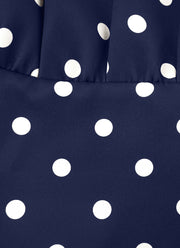 Self Portrait Polka Dot Satin Midi Dress