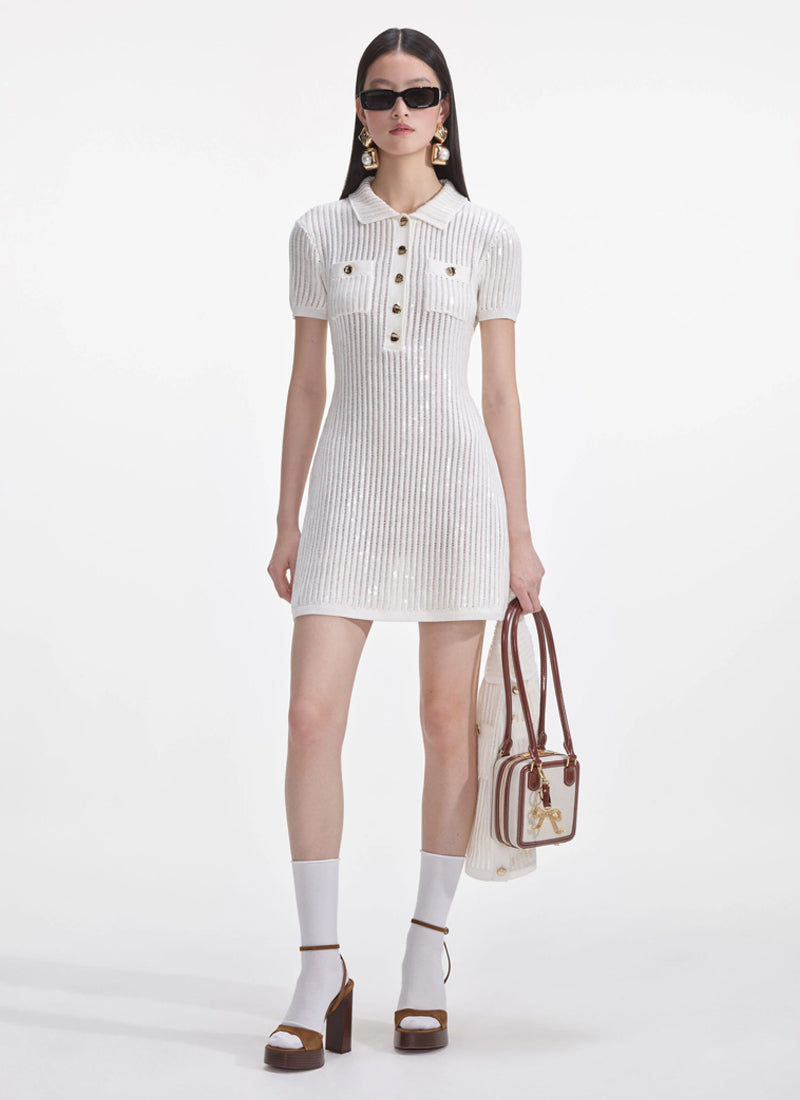 Sequin Crochet Mini Dress Self Portrait Andrews