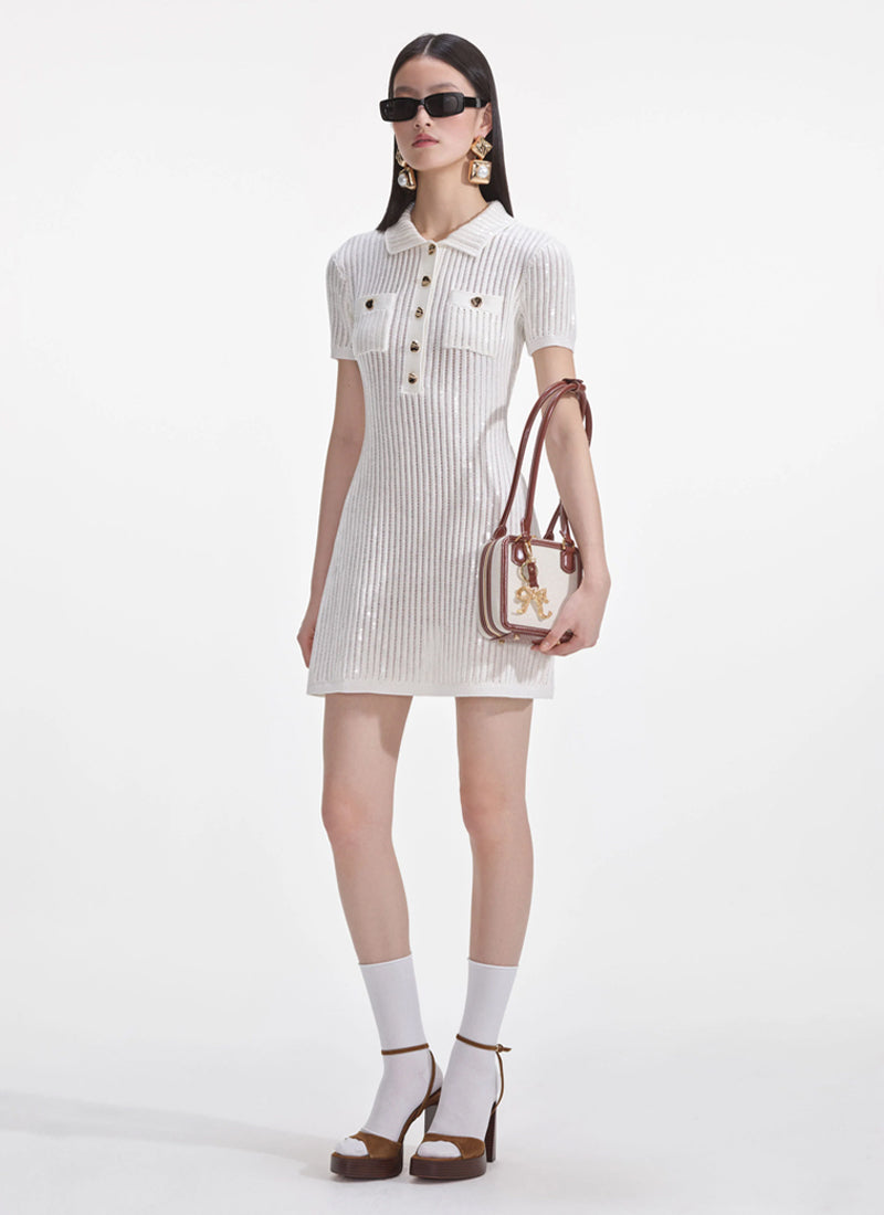 Sequin Crochet Mini Dress Self Portrait Andrews