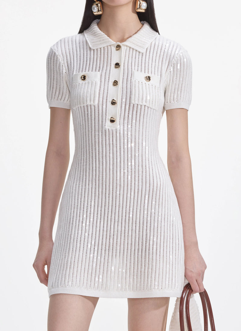 Sequin Crochet Mini Dress Self Portrait Andrews