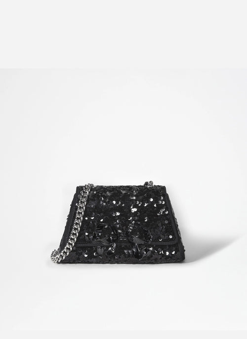 Self-Portrait Sequin Bow Mini Should Bag