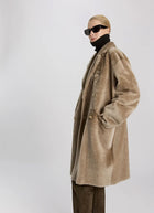 UTZON Shearling Double Breasted Merino Straight Long Coat