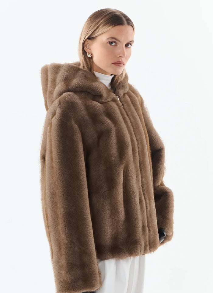 Faux Fur Hooded Jacket