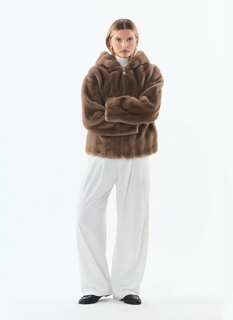 Faux Fur Hooded Jacket