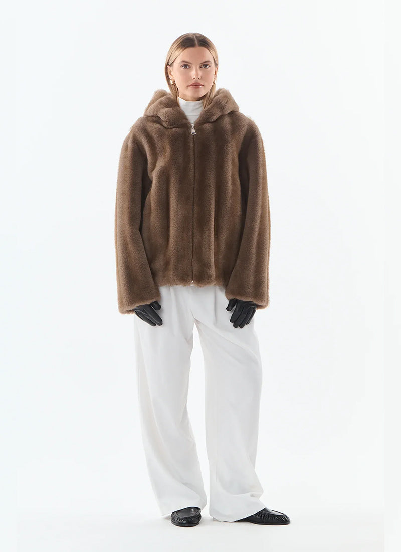 Faux Fur Hooded Jacket