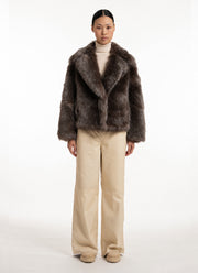 Toscana Long Shearling Cropped Jacket