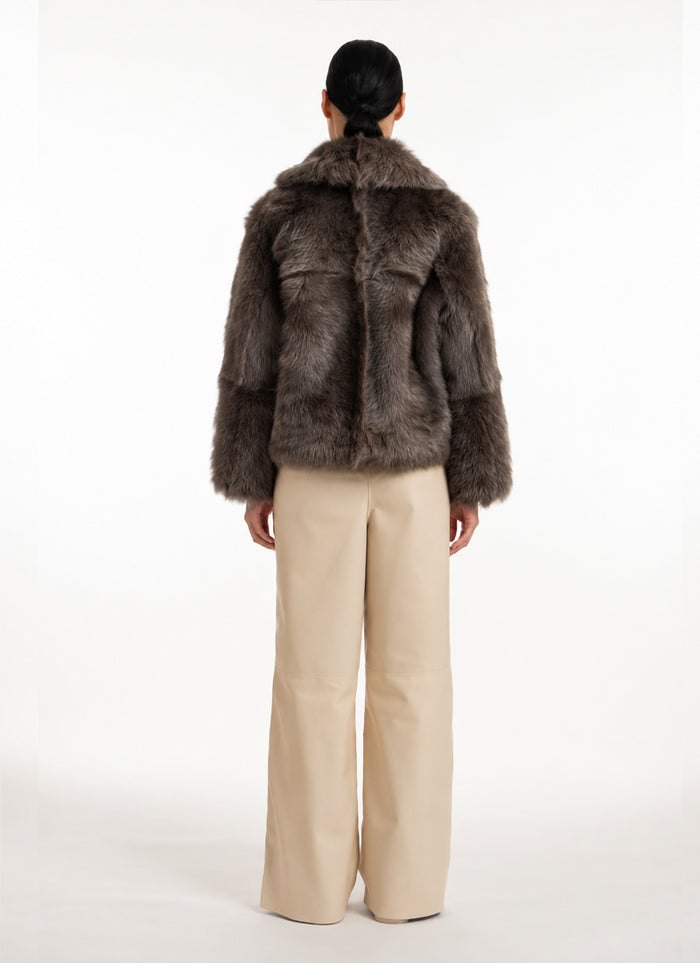 Toscana Long Shearling Cropped Jacket