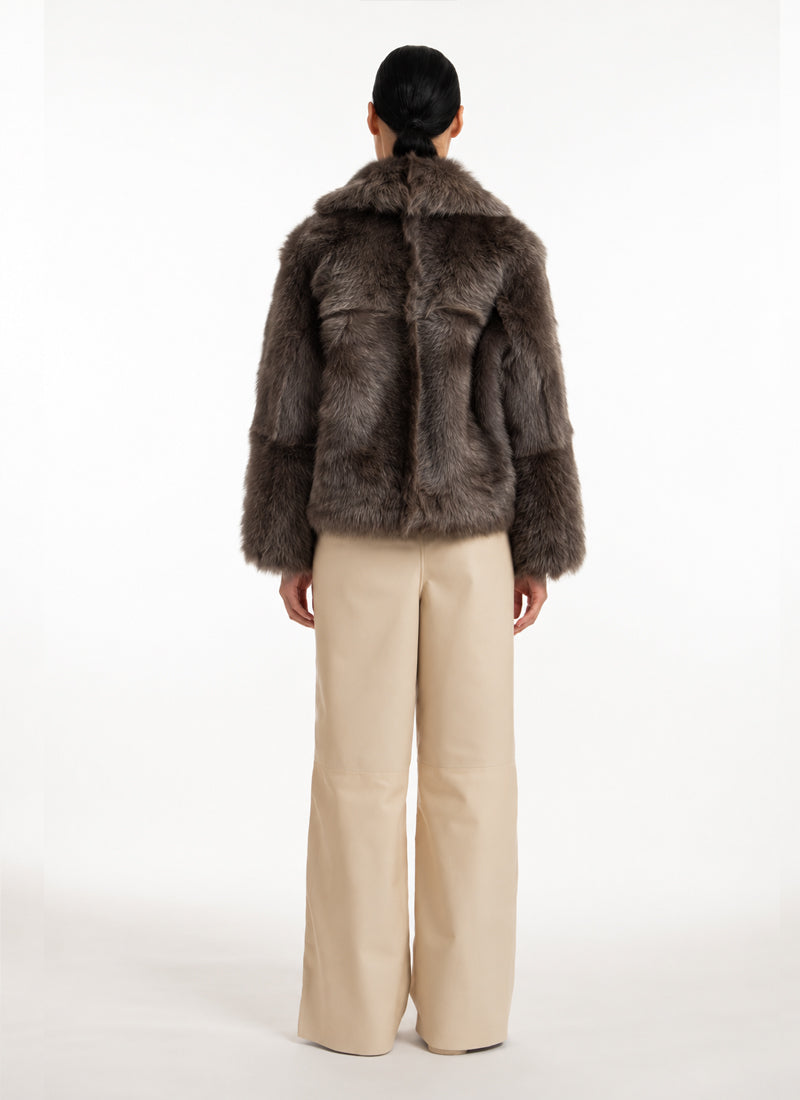 Toscana Long Shearling Cropped Jacket