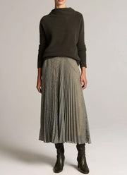 Sheer Pleated Pull On Skirt